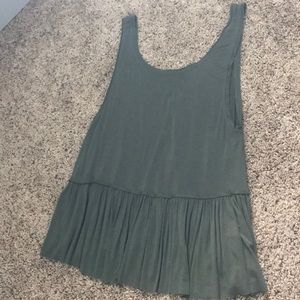 Olive Peplum Tank Top